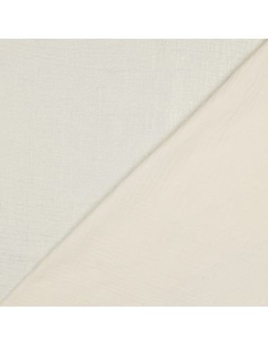 Tissu double gaze de coton irisé - Écru
