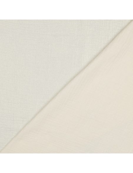 Tissu double gaze de coton irisé - Écru
