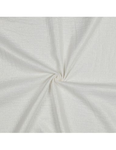 Tissu double gaze de coton irisé - Blanc cassé
