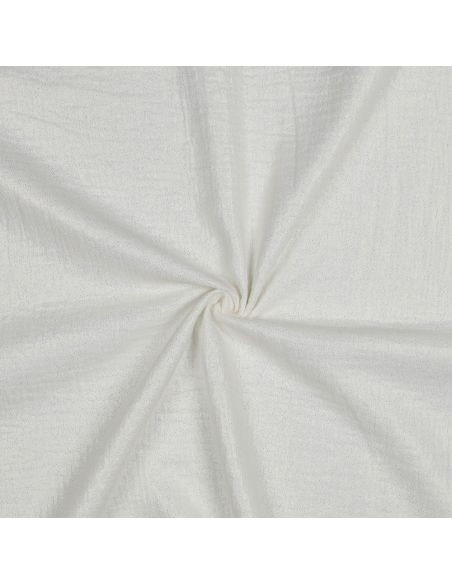 Tissu double gaze de coton irisé - Blanc cassé
