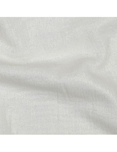 Tissu double gaze de coton irisé - Blanc cassé