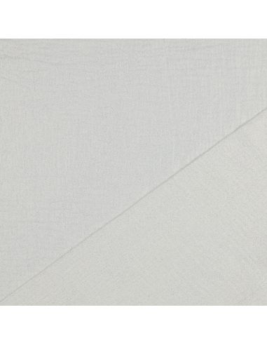 Tissu double gaze de coton irisé - Blanc cassé