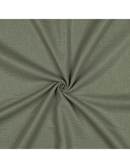 Tissu double gaze de coton irisé - Kaki