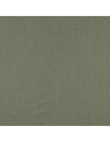 Tissu double gaze de coton irisé - Kaki