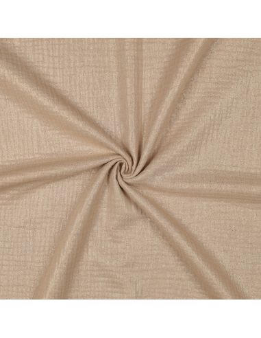 Tissu double gaze de coton irisé - Beige