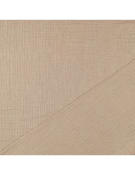 Tissu double gaze de coton irisé - Beige