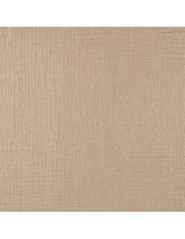 Tissu double gaze de coton irisé - Beige
