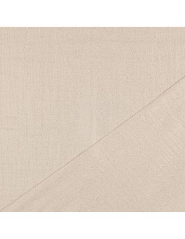 Tissu double gaze de coton irisé - Sable