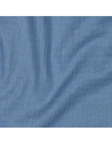 Tissu double gaze de coton irisé - Indigo