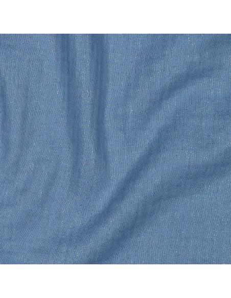 Tissu double gaze de coton irisé - Indigo