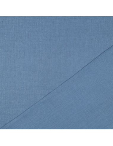 Tissu double gaze de coton irisé - Indigo