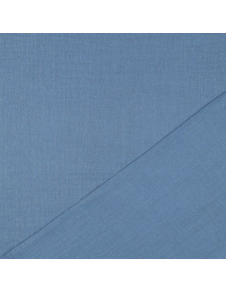 Tissu double gaze de coton irisé - Indigo