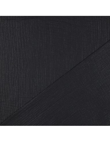 Tissu double gaze de coton irisé - Noir