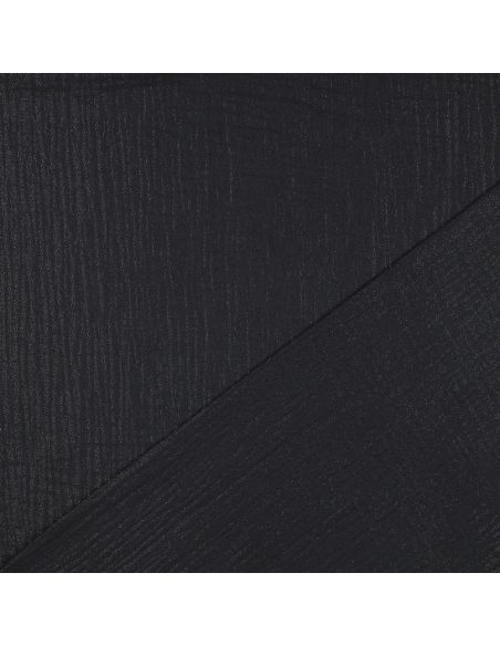 Tissu double gaze de coton irisé - Noir