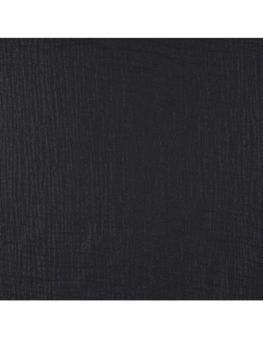 Tissu double gaze de coton irisé - Noir