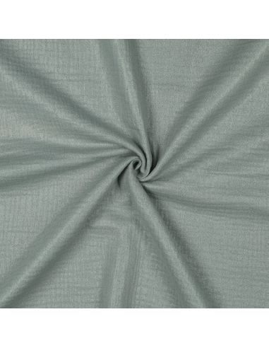 Tissu double gaze de coton irisé - Vert de gris