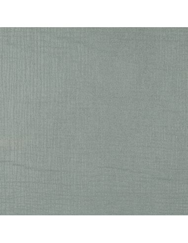 Tissu double gaze de coton irisé - Vert de gris
