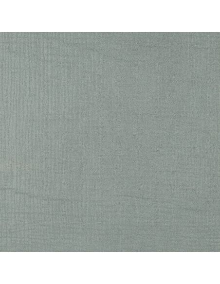 Tissu double gaze de coton irisé - Vert de gris