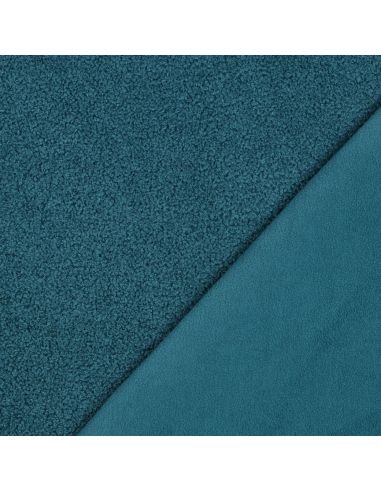 Tissu polaire Teddy double face - Bleu pétrole