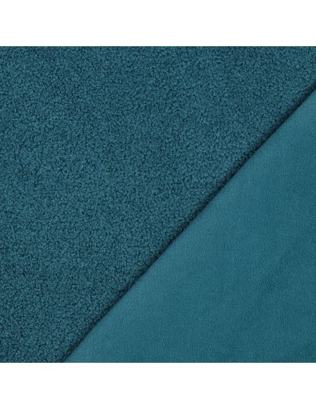 Tissu polaire Teddy double face - Bleu pétrole