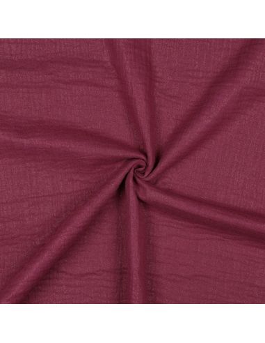 Tissu double gaze de coton irisé - Cerise