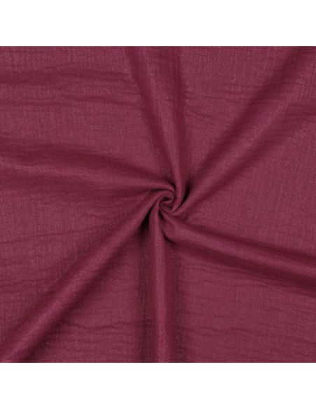 Tissu double gaze de coton irisé - Cerise