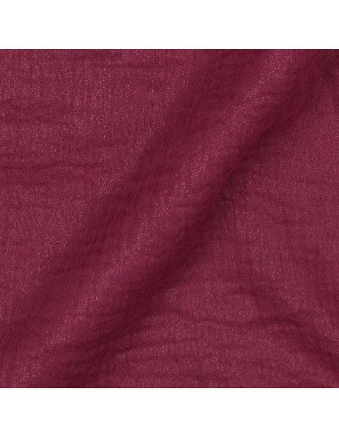 Tissu double gaze de coton irisé - Cerise