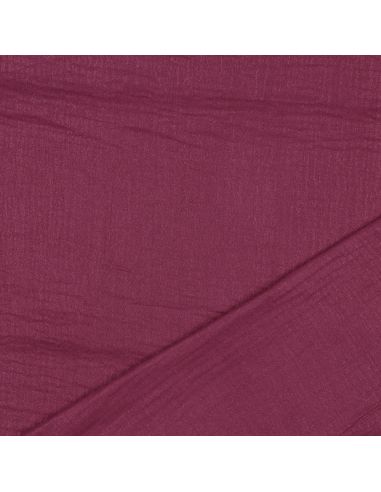 Tissu double gaze de coton irisé - Cerise