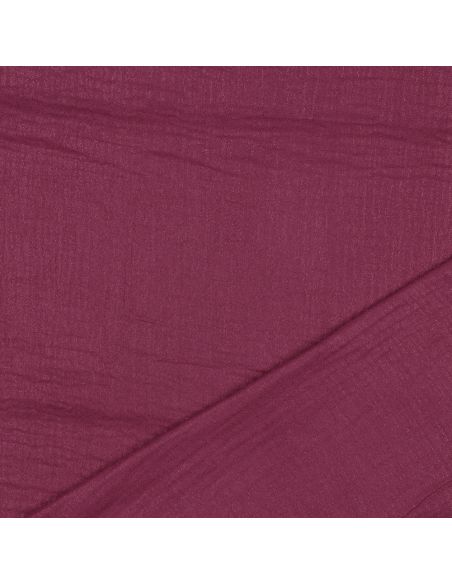 Tissu double gaze de coton irisé - Cerise