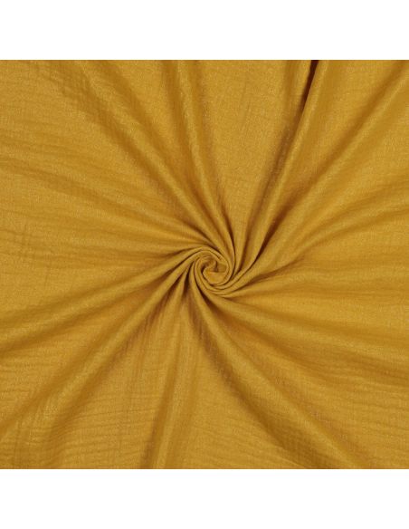 Tissu double gaze de coton irisé - Ochre