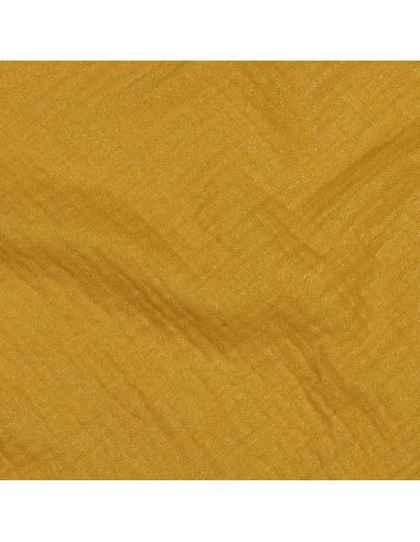 Tissu double gaze de coton irisé - Ochre