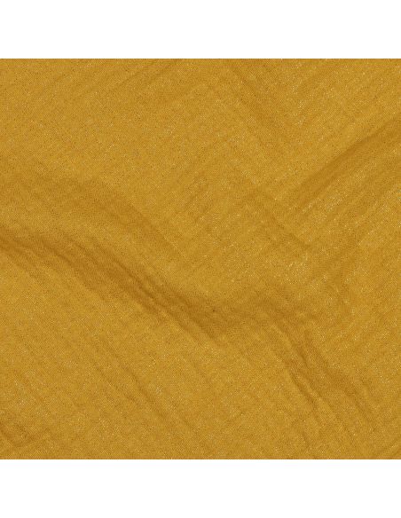 Tissu double gaze de coton irisé - Ochre