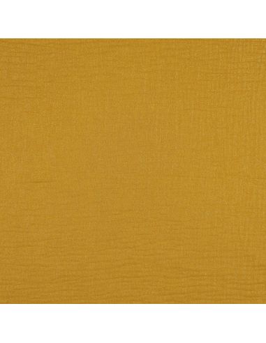 Tissu double gaze de coton irisé - Ochre