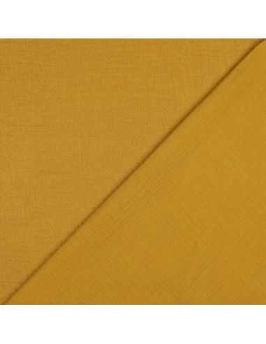 Tissu double gaze de coton irisé - Ochre