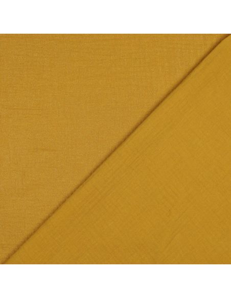 Tissu double gaze de coton irisé - Ochre