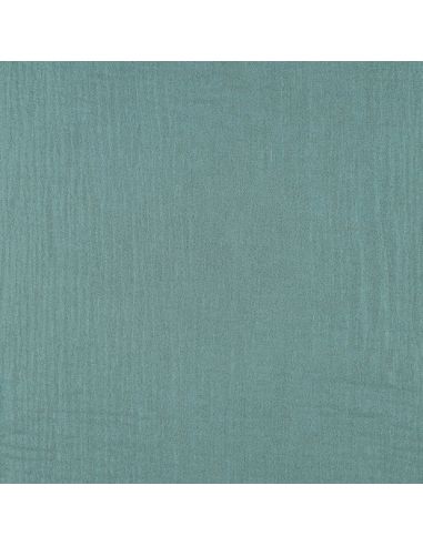 Tissu double gaze de coton irisé - Vert
