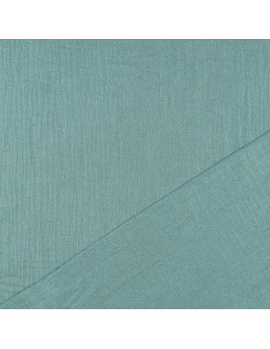 Tissu double gaze de coton irisé - Vert