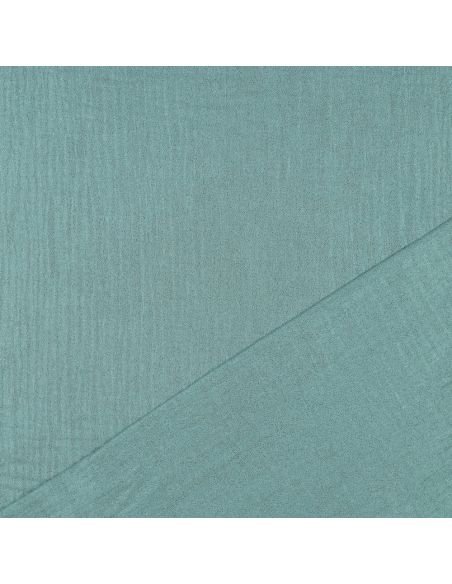 Tissu double gaze de coton irisé - Vert