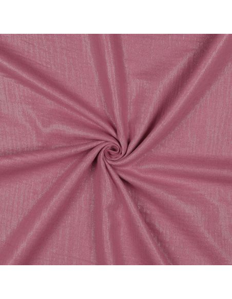 Tissu double gaze de coton irisé - Bois de rose