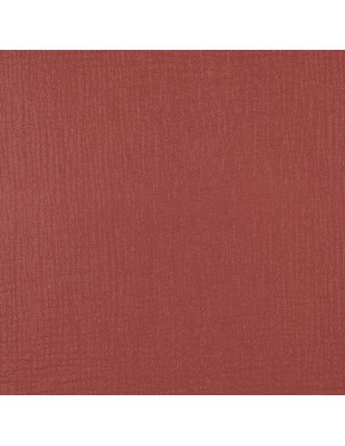 Tissu double gaze de coton irisé - Brique