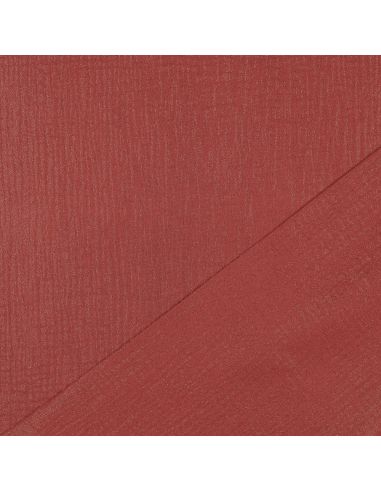 Tissu double gaze de coton irisé - Brique