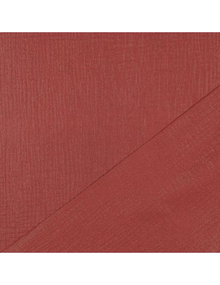 Tissu double gaze de coton irisé - Brique
