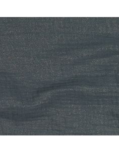 Tissu double gaze de coton irisé - Bleu acier 2