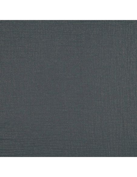 Tissu double gaze de coton irisé - Bleu acier
