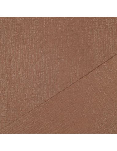 Tissu double gaze de coton irisé - Cognac
