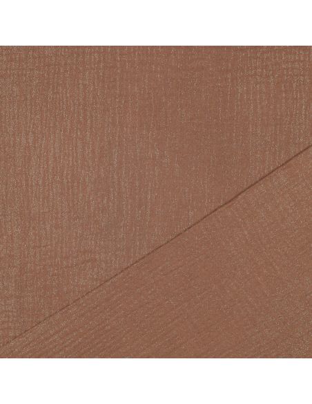 Tissu double gaze de coton irisé - Cognac