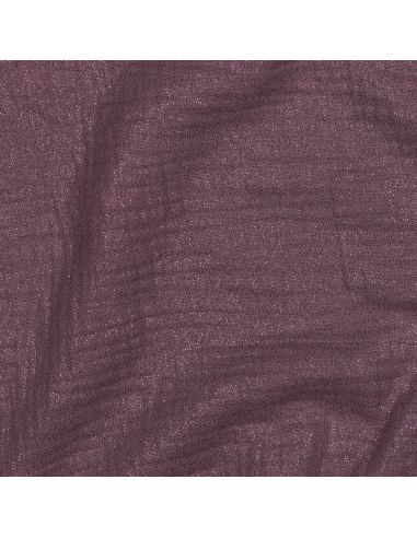 Tissu double gaze de coton irisé - Mauve