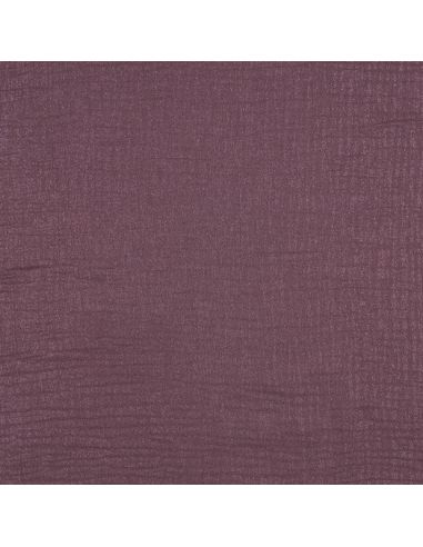Tissu double gaze de coton irisé - Mauve