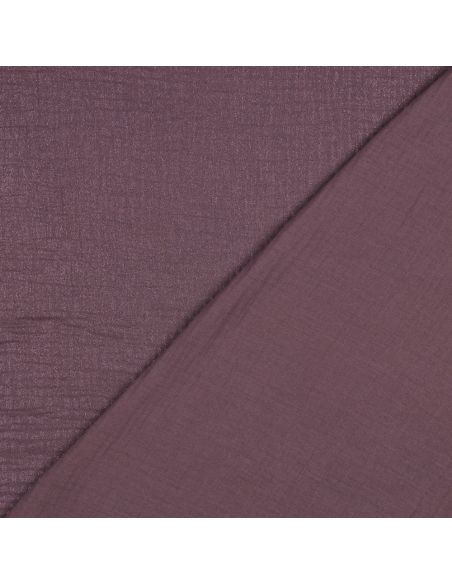 Tissu double gaze de coton irisé - Mauve