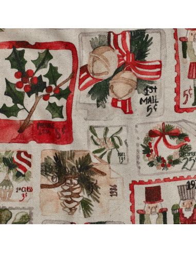 Toile de coton canvas Noël - Timbres